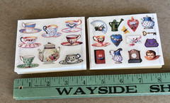 500 Vintage Stickers Scrapbooking JOHN GROSSMAN Teapots Hearts Book Key Clock