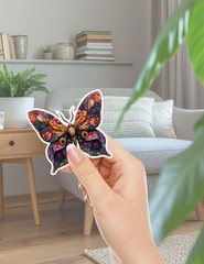 Colorful Moth Die Cut Vinyl Stickers Set Scrapbooking Laptop Waterbottle