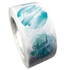 NEW T Stickers 1″ Thank You 500ct Blue (8 Designs) Labels