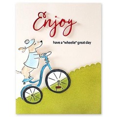 New Penny Black RUBBER STAMP clear WHEELIE DOG SET Free USA ship
