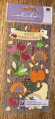 Sticko Vellum Happy Thanksgiving Turkey Apples Corn Harvest Leafs Acorn Stickers