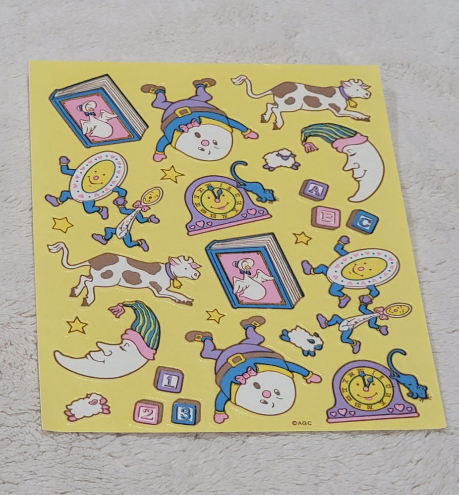 Vintage AGC Inc. American Greetings Mother Goose, Nursery Rhymes 1 Sticker Sheet