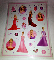 Vintage Barbie Sticker Sheet Hallmark Heartline Scrapbooking Clear Sheet