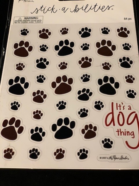 STICKABILITIES 3D PUPPY PAW PRINTS DOG FEET PRINTS 1 SHEET 42PCS