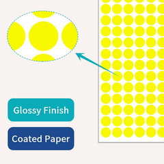 2340 PCS Yellow Circle Dot Stickers 1/2″ round Yard Garage Sale Price Stickers