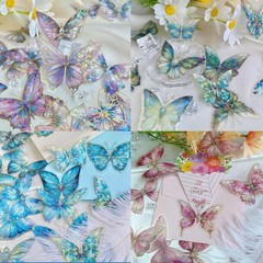 Holographic Butterfly Stickers Bulk – 160Pcs Crystal Glitter Transparent 3D5750
