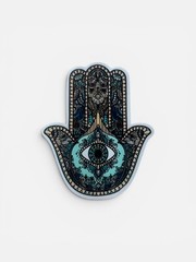 Fatima Hamsa Hand of Protection Vinyl Sticker 2+1/2 x 2+1/4-inch FREE SHIPPING