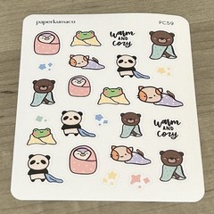 NEW PaperKumaCo “Warm & Cozy” Sticker Sheet Paper Kuma Co PKC Stickers