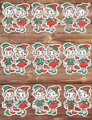 Retro Christmas Elf Die Cut Vinyl Stickers Scrapbooking Laptop Waterbottle