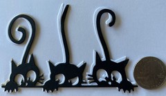 THREE CAT Die-Cuts(3pc)Howling •Kitten•Animal•House-cat•Outside •Feline•Fuzzy•￼
