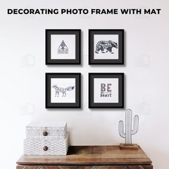 10 Pack 10×10 Black Photo Mat for 8×8 Pictures 7.5×7.5″ Opening Acid-Free