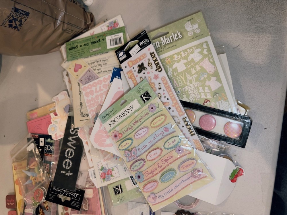 Baby Girl Scrapbooking Embellishments Lot Stickers Paper Crafts Mixed Media