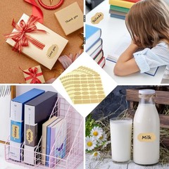 256 Fancy Shape Kraft Labels – Self-Adhesive Gift Tags for Elegant Organization