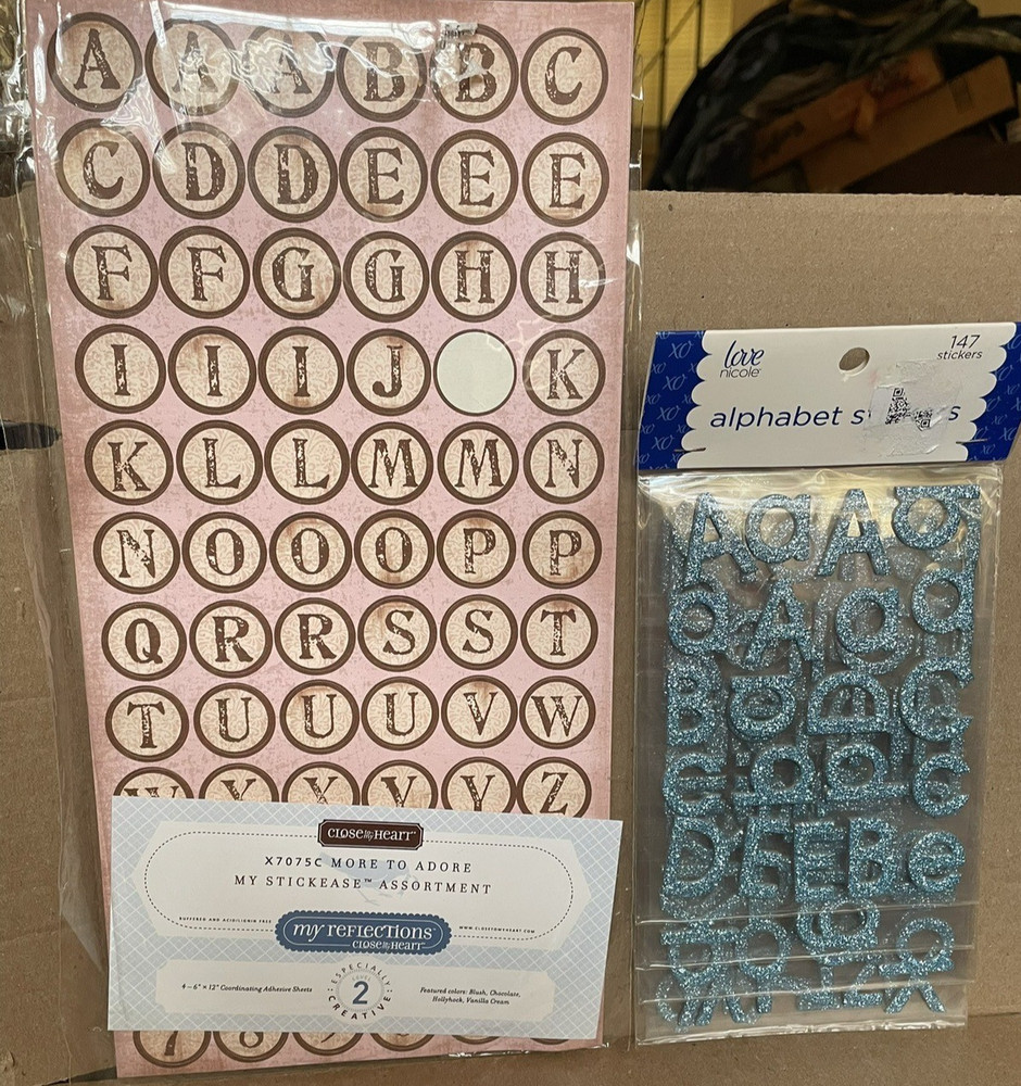Scrapbooking Alphabet Letters and Adornments Lot of 2 NIP Glitter Crafting