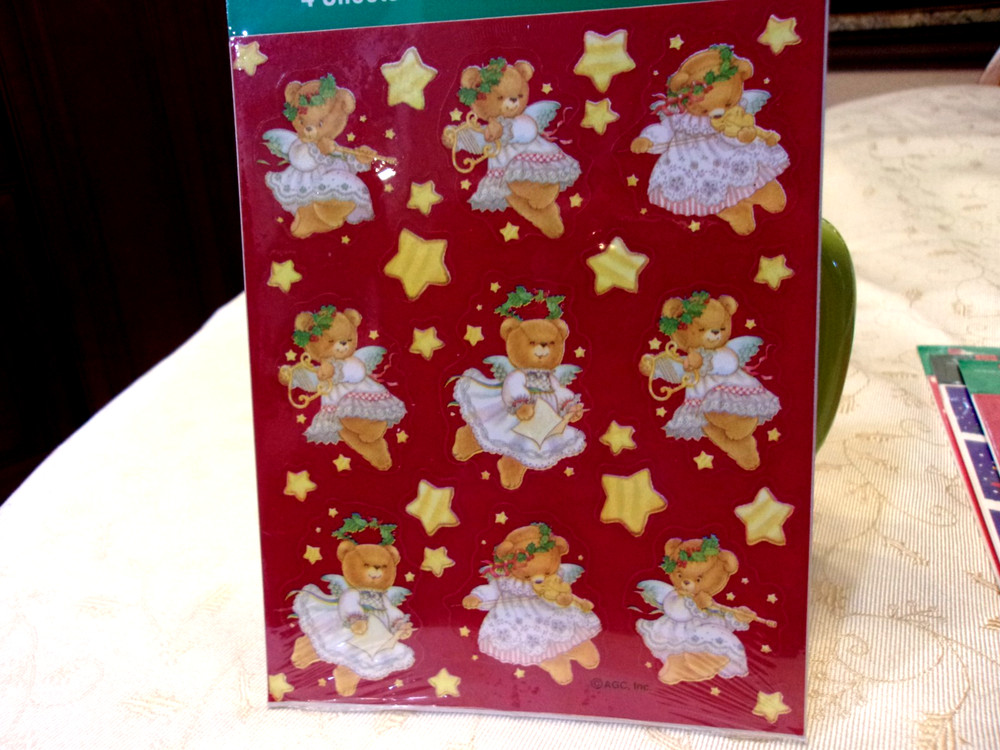 Set of 5 Vintage American Greetings Christmas Sticker Packages -4 Sheets Ea- New