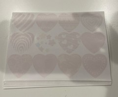 56 sheets 5×7 Heart Stickers/Labels Multi Design LOVE Swirls Bag Stuffers Craft
