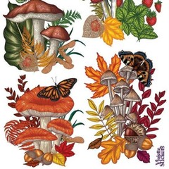 Violette Stickers – Mushrooms – 1 Mushroom Terrarium Sticker Sheet – Scrapbooks