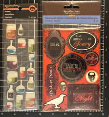 Recollections Halloween Sticker LOT Ghosts, Poison Bottles, Black Cats, Labels