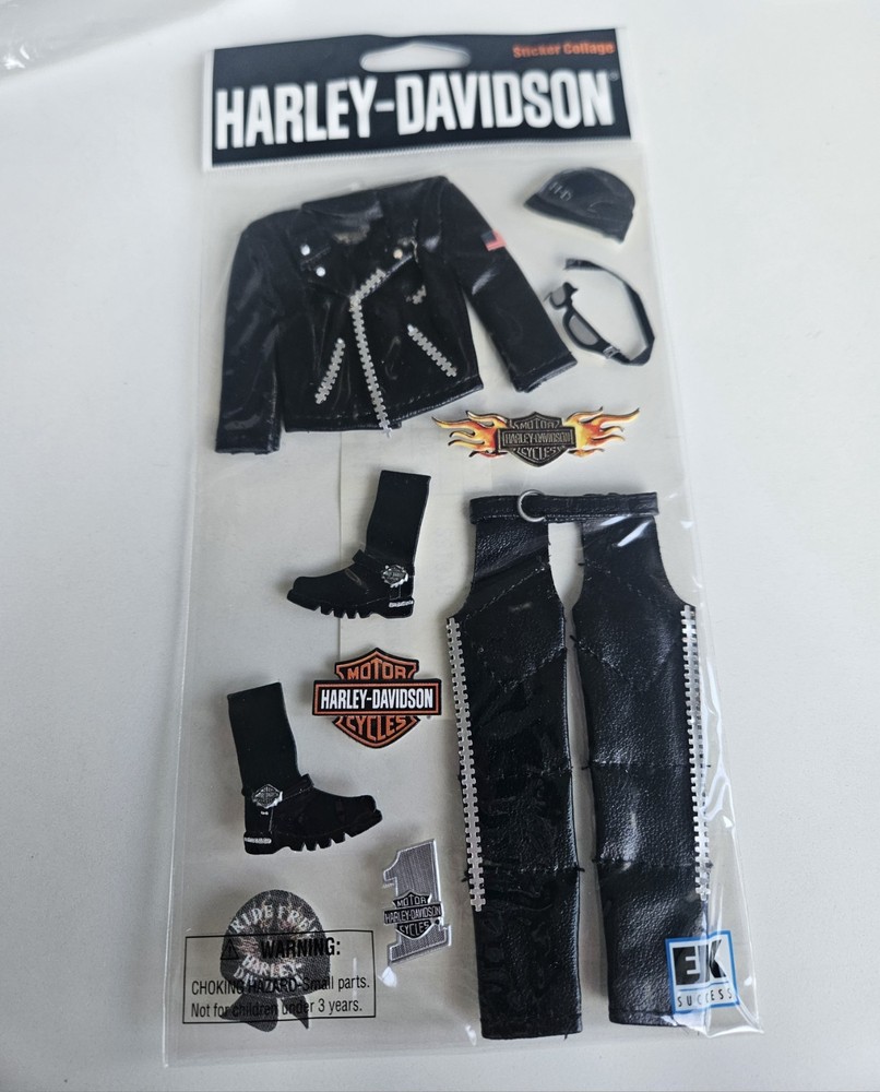 Harley Davidson Jolees Boutique 3D Sticker Collage Motorcycle Leather Crafts