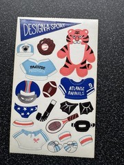 Vintage Sandylion Maxi Activity Sticker Sheet 80s Design A Sport