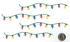 Christmas Light Die Cuts – 8 pcs. 6″ long, PRINTED Scrapbooking, Greeting Cards