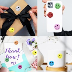 1.5 Inch Shiny Happy Face Stickers Circle Dots Labels Reward Stickers Teachers S