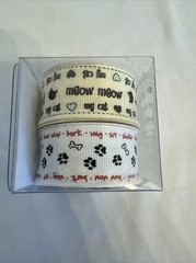 Joann Scrap Essentials Paw Print Dog Cat Ribbon Scrapbook New