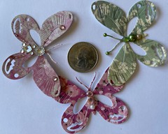 FANCY BUTTERFLY Pre-Made Die-Cuts (2pc)Victorian•Steampunk•Filagree •Glittered••