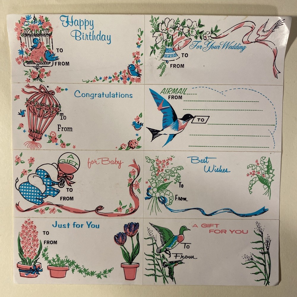 Vintage Gift Tag Sticker Sheet