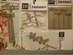 CHIPBOARD Die Cuts BIRDS Sitting Electricity Poles – 4 item Choice Scrap FX G