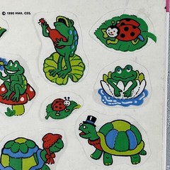 Vintage Hallmark Stickers Frogs Turtles Ladybugs New 4 Sheets 1990