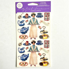 Time for Tea Stickers Victorian Party The Gifted Line John Grossman NIP Vintage