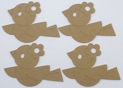 {4} *PRETTY BiRD* Bare Chipboard Die Cuts – 4 7/8″ wide x 3 1/2″ tall