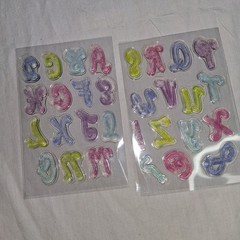 Bubbly Alphabet Acrylic Stamps Shimmer Iridescent Letters Crafting Scrapbooking