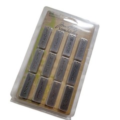 New TIM HOLTZ Idea-ology Metal Embellishments (12) Word Bands Sticks Live Love