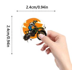 500 pc Sticker Seals Roll Cartoon Dirt Bikes Motorcross Cycle Bike Self Adhesive