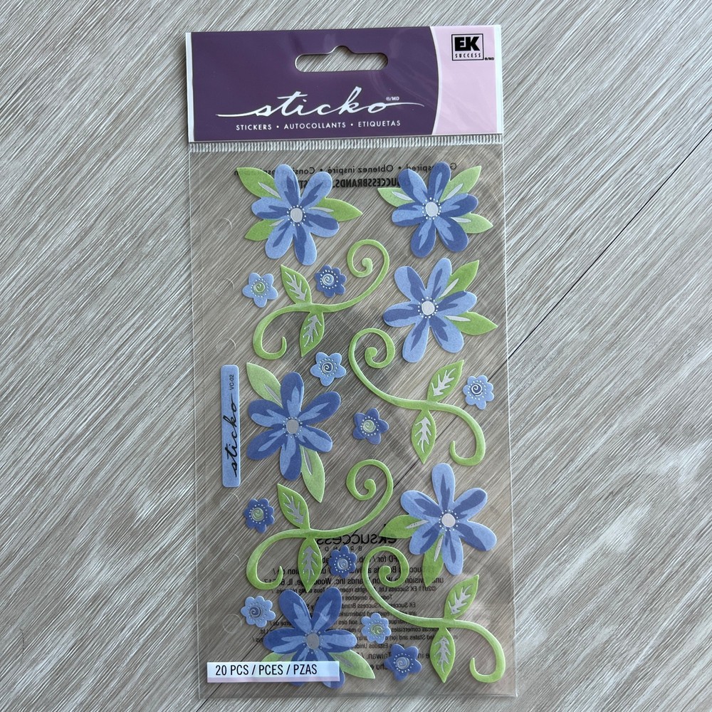 Mini Romantic Flowers Sticker Sheet Sticko Scrapbooking Journaling
