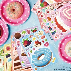 24 Sheets Make a Cake Sticker for Kids, Make Your Own Dessert Mix and Match Stic