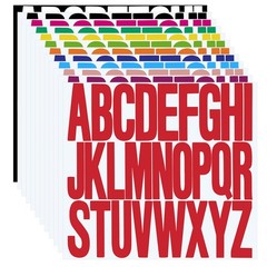 3 inch 12 Sheets Alphabet Stickers, 12 Colors Self 3 Inch, Multicolor B