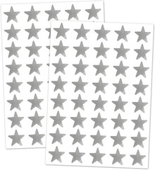 1000 Pack, Silver Foil Star Metallic Stickers, 0.6″ Diameter