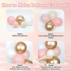 Flower Pink Birthday Decorations with Dusty Light Pink Sand White Metallic Go…