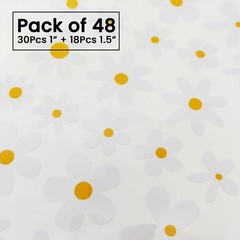 48 Pcs White Cute Daisy Stickers Small Flower Vinyl Decals