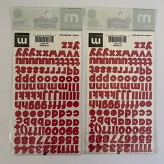 Lot of 2 Making Memories 7/16” Chunky Red Creative Letters Alphabet Stickers