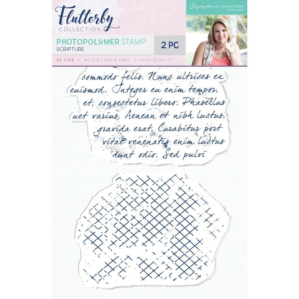 New FLUTTERBY rubber stamp SET SCRIPTURE SARA DAVIES RELIGIOUS free USA ship