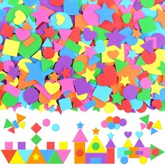 1620Pcs Foam Stickers Foam Shape Stickers Colorful Adhesive,8 Colors Heart St…