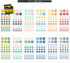 – Color Coding Labels with Pen, 552 Pcs, Assorted Colors, 3 Size | Dot Stickers,