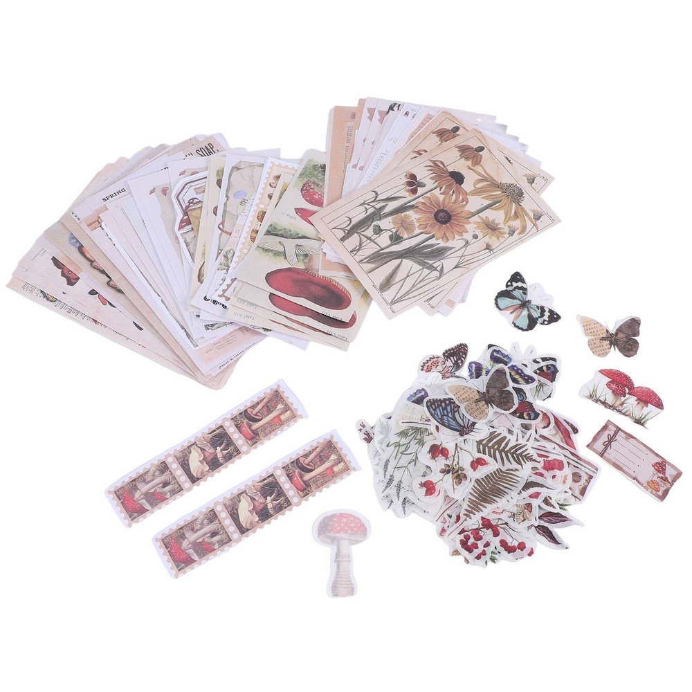 200 Pieces Vintage Scrapbook Supplies Pack for Junk Journal Planners DIY 9840