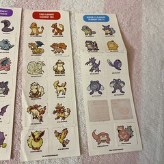 Vintage Sandylion Bug Normal Poison Fire & Water Element Pokemon Stickers
