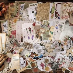 400 Pcs Vintage Journaling Supplies Scrapbook Paper for Junk Journals Planner