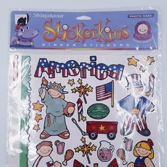 NOS Lot 2 sheets Stickopotomas binder stickers Patriotic America Paperkins New